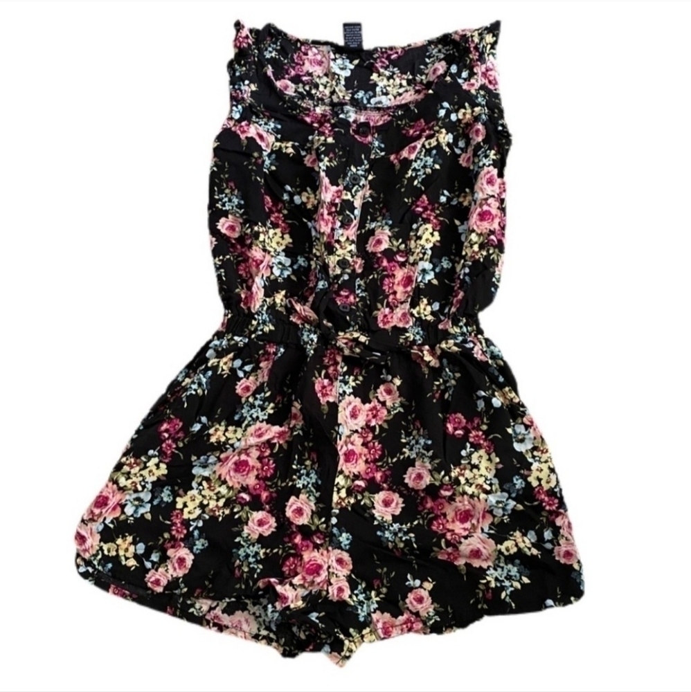 Joe Benbasset | Sleeveless Floral Romper with Pockets | Size: Medium